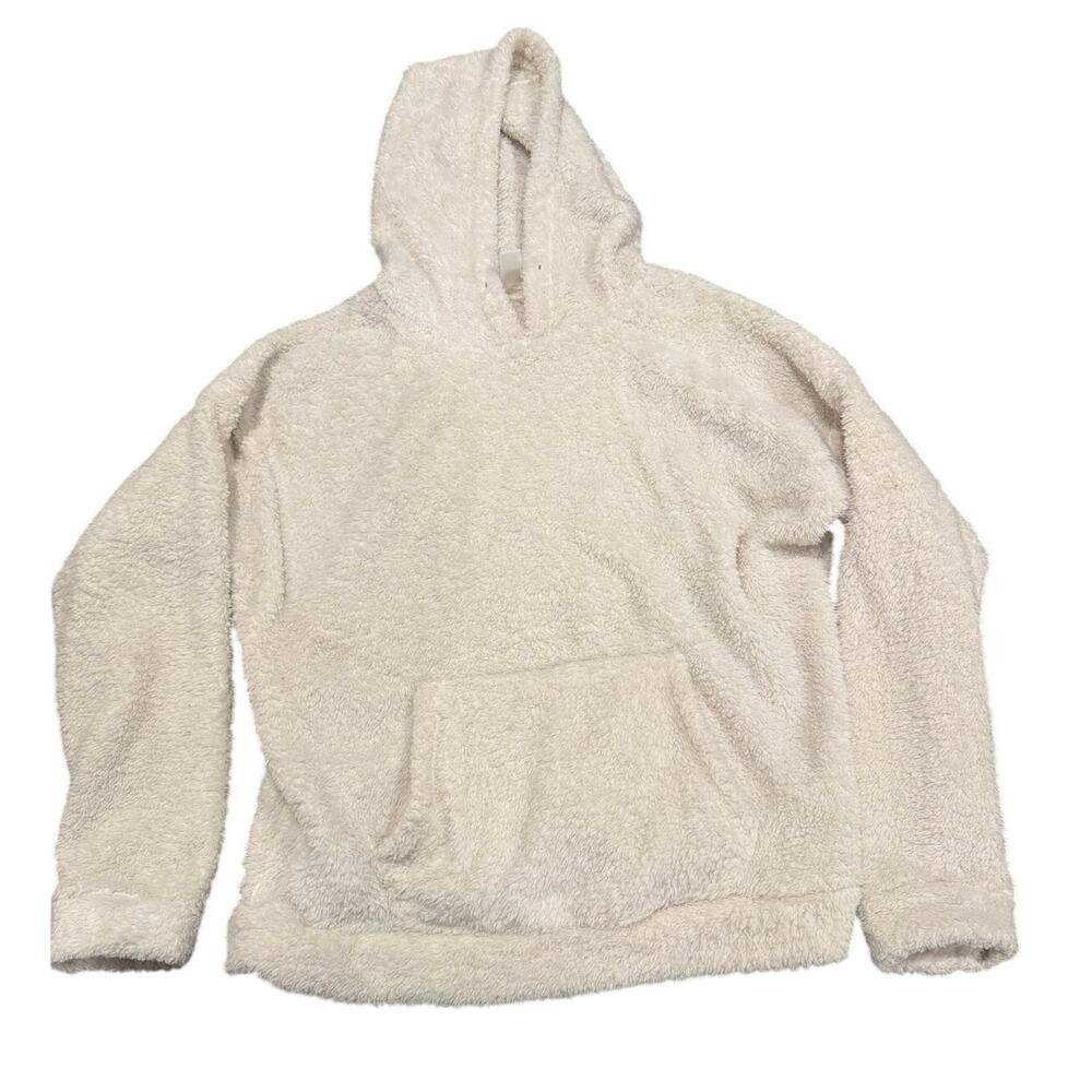 Charlotte Russe Women's Cream Sherpa Fleece Pullover Hoodie Size Small